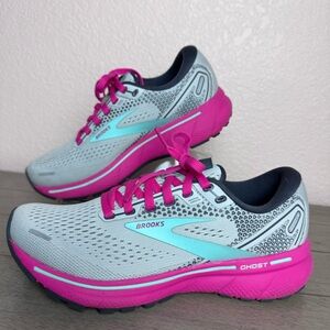 Women’s Brooks Ghost 14 – Oyster/Yucca/Pink – Size 6